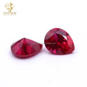  3 #5 #8 # Corindo Pear Cut Laboratório Sintético Crescido Ruby Gemstone Preço Por Grama Laboratório Criado Ruby Stone