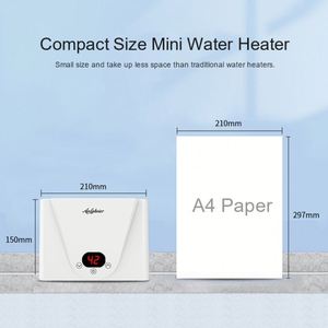Chauffe-eau électrique monophasé 5500W 220V Chauffe-douche à chauffage instantané avec température réglable et protection de sécurité - Product Image 2