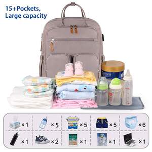 Échantillon gratuit de sacs à couches multifonctionnels pour les mères en voyage, ensemble de quatre pièces, sac à couches pour bébé, sac fourre-tout - Product Image 5