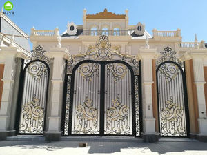 Puerta Foshan, puerta de la empresa, diseño superior, Puerta de Hierro dorado wroug de lujo, Villa, castillo señorial, entrada exterior, puertas eléctricas - Product Image 2