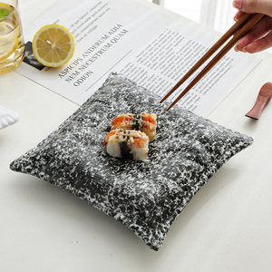 Assiette carrée classique en céramique pour dîner, plats froids, sushis, pâtes, desserts, salades, pour restaurant, fête, vaisselle de table - Product Image 4