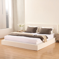 Lit Queen Size Rembourré avec Cadre Intégré et Moulé, Idéal pour Chambre Standard d'Hôtel