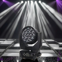 Lampe à tête mobile zoom 19*15W RGBW 4 en 1 à vente chaude, éclairage de scène LED, lumières de mariage, bar, discothèque, concert, contrôle DMX512