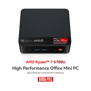 Beelink Ser5 Mini PC con AMD Ryzen 7 5700U Octa Core <span class=keywords><strong>DDR4</strong></span> PCIe SSD Dual LAN 2,5G Wi-Fi 6E GDDR4 Memoria de <span class=keywords><strong>video</strong></span> Enchufe de EE. UU. - Product Image 5
