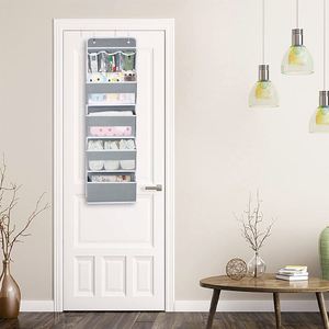 Multi-Layer <b>Foldable</b> Fabric Hanging Door Organizer Metal Hooks Wall Mount Storage for Kitchen Closet Accessories Jewelry - Product Image 4