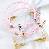 Bracelet en cuir pour homme, fermoir en acier inoxydable, réglable, bracelet en cuir véritable pour homme et femme