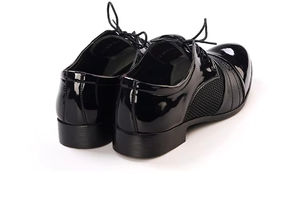 <b>Mens</b> Business Wedding Leather Shoes British Leather Grain Pointed Tip Breathable High End Handmade Light Autumn - Product Image 4