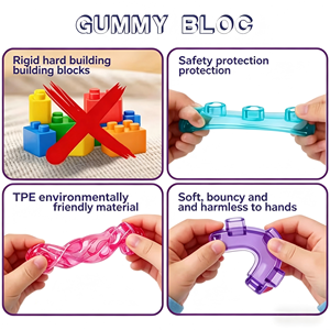 ชุดของเล่นเสริมพัฒนาการเด็กเล็ก ตัวต่อซิลิโคนแบบโมเดิร์น รูปแบบเมือง  ประกอบเองได้  พร้อมกล่องเก็บ  แบบกำหนดเองได้ มีสินค้าในสต็อก - Product Image 4