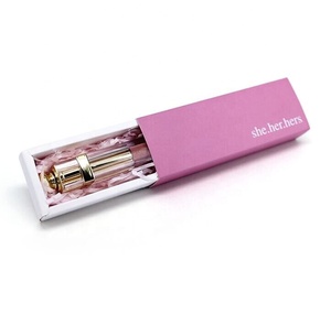 Custom printed logo card paper lipstick box lip gloss sliding packaging box
