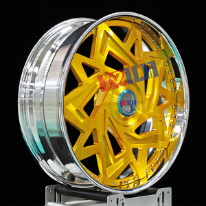 Nuevas llantas Kelun Wheel Brush Gold de 22 pulgadas, cromadas, 5x120.65/127, de aleación forjada, diseño multirradio, cóncavas. - Product Image 2
