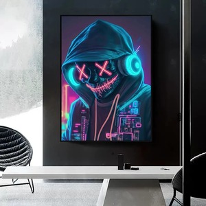 Moderno Bar Club camera decorazione per la casa Design al Neon musica Cool DJ cuffia Poster tela pittura stile <span class=keywords><strong>Art</strong></span> Deco arte astratta della parete - Product Image 4