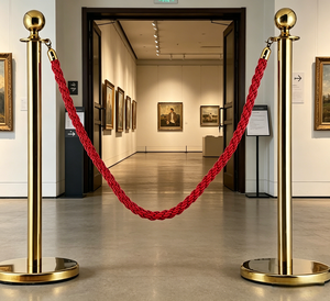 Barrière de gestion de foule <span class=keywords><strong>en</strong></span> corde dorée, vente <span class=keywords><strong>en</strong></span> gros directe usine pour banques, aéroports, musées - Product Image 1