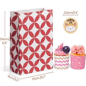 สติกเกอร์ปิดผนึกของขวัญแบบไม่มีมือจับปากแบนถุงกระดาษสำหรับขนมอบลูกกวาด - Product Image 4