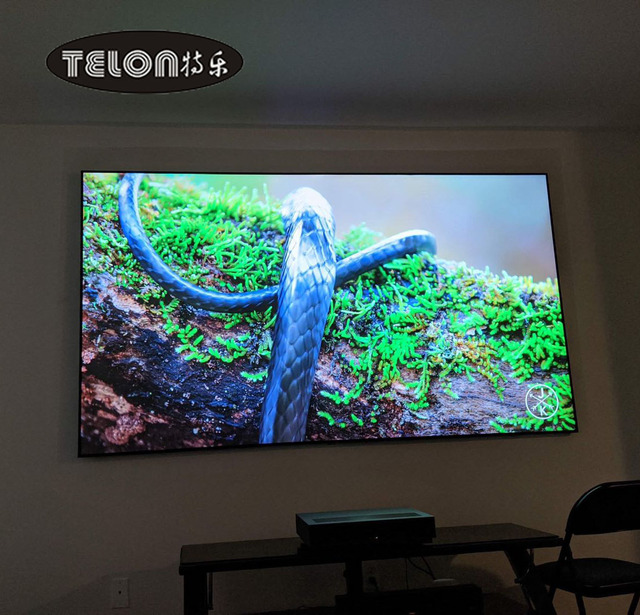 120inch 4k 16:9 Dark Grey Clr Home Theater Fengmi Wall Laser Projector PET Crystal Ultra Short Throw Ambient Light Rejecting ALR