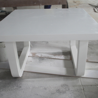 Ensemble table et chaises de salle à manger en surface solide, blanc, mobilier de luxe pour la maison, 1 pièce, durable, moderne, pour café, hôtel, forme carrée, 4 places