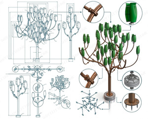 Nouvelle conception <span class=keywords><strong>de</strong></span> turbine éolienne <span class=keywords><strong>verticale</strong></span> pour <span class=keywords><strong>jardin</strong></span> domestique, système hybride solaire-éolien, générateur Maglev pour éclairage public - Product Image 6