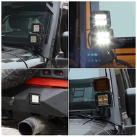 Projecteur de travail LED cube 18W, feux de recul tout-terrain, faisceau spot et large, phare antibrouillard carré, système d'éclairage automobile