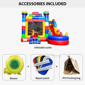 Casa Inflable Comercial con Tobogán Estilo Bloques de Construcción, Admite Personalización, Precios de Fábrica - Product Image 2