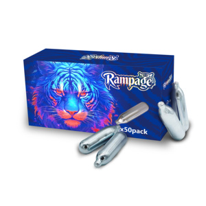 Rampage Sin Esperas! Cargador de crema batida de 8g, gas alimentario con cuerpo de metal de acero al carbono - Product Image 2