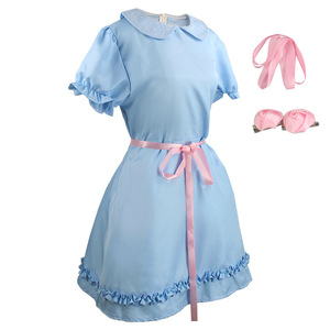 Disfraz de Cosplay de Fala para Niñas Gemelas, Vestido Azul Verde Brillante, Disfraz de Halloween, Disfraces de Películas y Televisión, Vestido de Manga Corta con Cuello de Volantes para Niñas - Product Image 2