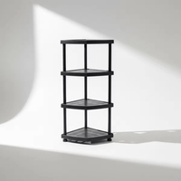 Étagère de rangement en plastique traditionnelle à 3 niveaux, durable, facile à assembler, pour garde-manger, bureau, placard, garage