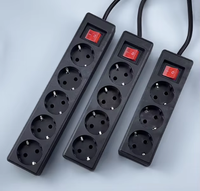 Multiprise Européenne 16A Multifonctionnelle avec Câble en Cuivre de 3M, Protection Contre les Surcharges, Accessoire de Bureau ou Mural