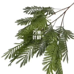 Feuilles de mimosa artificielles vertes en vinyle pour vase, fleurs pour décoration de mariage sur le thème de la forêt - Product Image 5