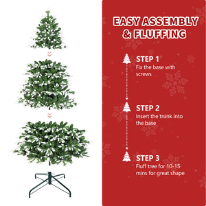Árbol de Navidad Artificial con Puntas Blancas de PE y PVC, con Base, para Decoración del Hogar (Envío desde EE. UU.) - Product Image 4