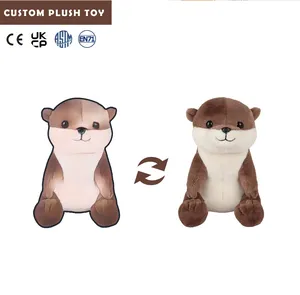 Custom Plushie Logo Design Furry Otter Toy And Company Mascot Stuffed Animals Manufacturer In High Quality With Cheap Fee