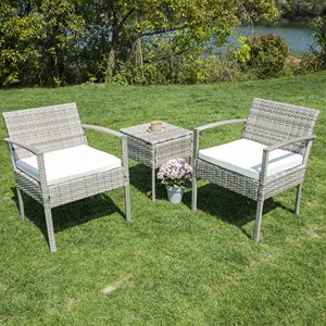 Comercio electrónico Venta caliente Garden Bistro Set Silla de mimbre Muebles de <span class=keywords><strong>exterior</strong></span> <span class=keywords><strong>Patio</strong></span> Conversación Set Balcón Sillón - Product Image 3