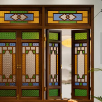 Fenêtre à battant extérieure en bois de style chinois moderne, avec moustiquaire magnétique, verre insonorisé, ouverture horizontale extérieure