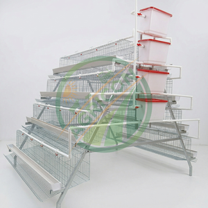 Jaula para Gallinas Ponedoras, 128 Aves, 4 Niveles, 4 Puertas, Tipo A, para Granja Avícola, Galvanizada, Recolección Automática <span class=keywords><strong>de</strong></span> Huevos, Alojamiento Avícola Duradero - Product Image 1