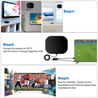 Meilleur prix Antenne numérique intérieure HD ATSC multidirectionnelle longue portée avec amplificateur pour TV gratuite Fabriquée en Chine