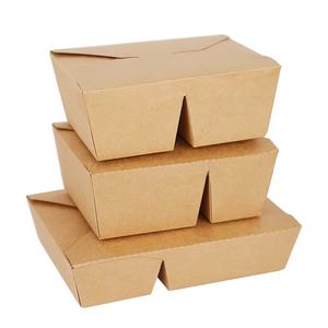 Scatole di carta per imballaggi alimentari personalizzate per pranzo monouso in cartone Bento Kraft riso cinese Bio piatto consegna 700ML scatola da asporto - Product Image 2