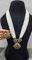 Parure Collier et Boucles d'Oreilles en Laiton Style Victorien pour Femme, Faite à la Main, Idéale pour Mariage, Quotidien, Tendance, Fête, Anniversaire, Cadeau