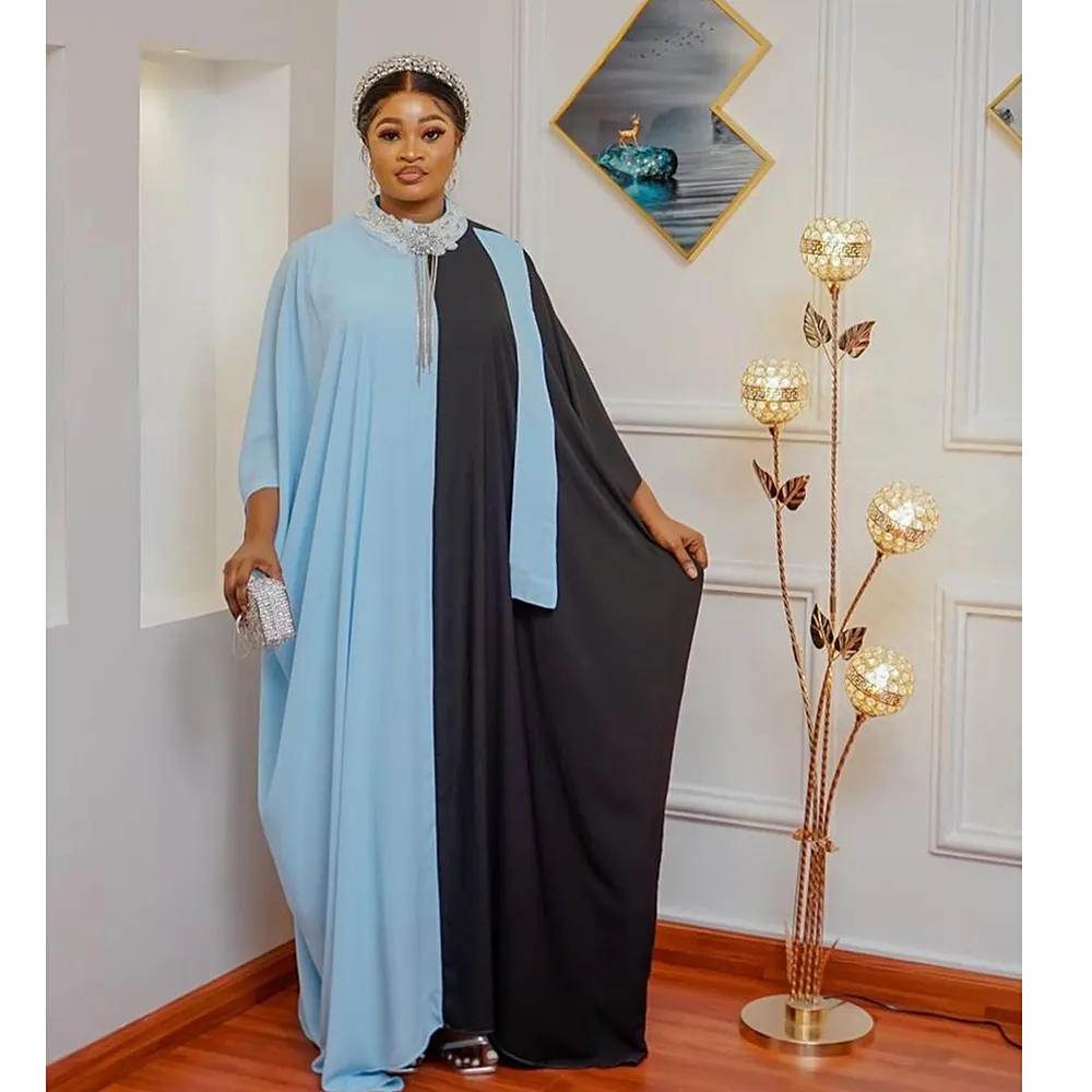 2024 Thiết Kế Mới Phi Voan Dresses Đối Với Phụ Nữ Truyền Thống Boubou Cộng Với Kích Thước Maxi Dài Dresses