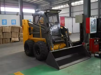 JC60 Skid Steer Loader 850kg Beban Terukur 48kW Mesin Diesel 0.4~0.5m³ Bucket Skid Steer Roda Kompak untuk Konstruksi