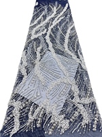 Tissus en dentelle brodée uniques avec motif floral à paillettes pour robes de soirée et vêtements de fête