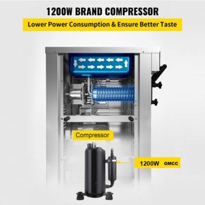 Helado suave 1200W 18L/H con 2 + 1 sabores mezclados - Product Image 3