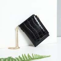 Dompet Wanita Jialing Mewah Merk Terkenal Bahan Kulit PU Resleting Rantai Dompet Ponsel Tipis Minimalis Poliester Tahan Air