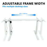 Cadre de bureau électrique réglable en hauteur à moteur unique et 2 niveaux, base de bureau ergonomique en métal pour position assise ou debout Alibaba.co