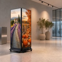 Écran publicitaire LED double face Vishow5.0 P2.5 pour intérieur, résolution 640*1920, sur pied, haute définition, garantie 2 ans