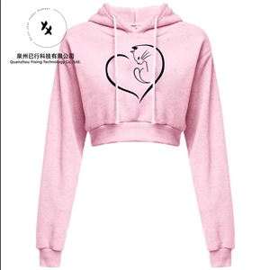 เสื้อฮู้ดครอปแขนยาวสำหรับฤดูหนาว คุณภาพ<span class=keywords><strong>ดี</strong></span> ทนทาน ปักลายได้ตามสั่ง ผ้าสี่ทางยืดหยุ่น ไม่หดตัว สำหรับผู้หญิง - Product Image 4