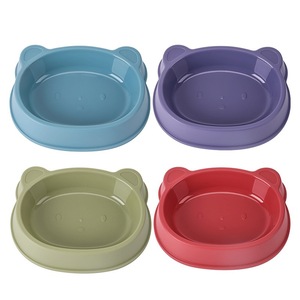 Chong Ke Bol pour animaux de compagnie en forme d'ours, plat de nourriture individuel en plastique pour chats et chiens, bleu clair, rose, vert - Product Image 5