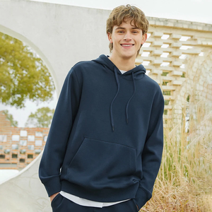 Sudadera con Capucha de Forro Polar Sólido de Alta Calidad para Hombre AG350, Diseño Deportivo, Ropa de Calle, Forrada, con Logotipo Impreso al por Mayor, Serigrafía Otoñal - Product Image 4