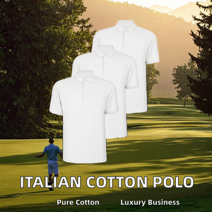 Camisa Polo de Hombre de Lujo Estilo Italiano 100% Algodón, Personalizable con Logotipo 3D de Silicona, Bordado de Alta Densidad, Antiarrugas - Product Image 2