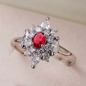 Anello Vintage con Accento Rosso per Donne, Elegante Stile Western, Accessorio da Dito alla Moda per Feste, Regalo - Product Image 2