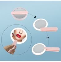 Offre Spéciale mini miroir led de maquillage led rose compact miroir de maquillage à main led miroir de maquillage