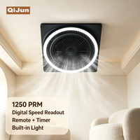 Lampu LED Putih Hangat 14 Inci 600x600 Kipas Kotak Plafon Elektrik Motor AC dengan Remote Control dan Timer untuk Penggunaan Rumah Tangga