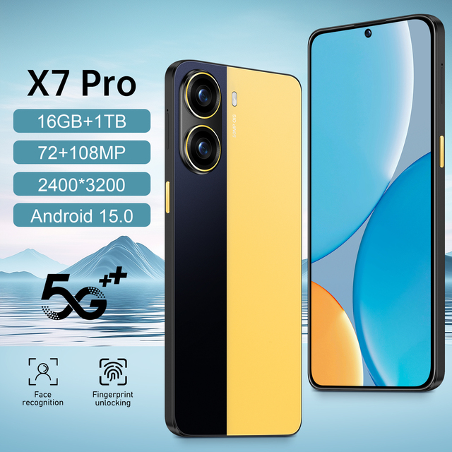 Best X7 Pro Smartphone 2026 5G 16GB 1TB 7.3 Inch 108MP Cam 10 Core Android 15 Dual SIM Direct Factory
